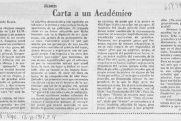 Carta a un académico Carta a un académico