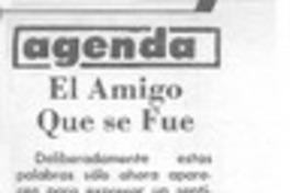 El amigo que se fue El amigo que se fue
