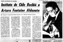 Instituto de Chile recibió a Arturo Fontaine Aldunate. Instituto de Chile recibió a Arturo Fontaine Aldunate.