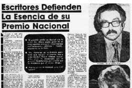 Escritores defienden al esencia de su premio nacional. Escritores defienden al esencia de su premio nacional.