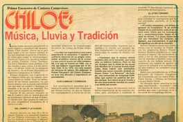 Chiloé, música, lluvia y tradición. Chiloé, música, lluvia y tradición.