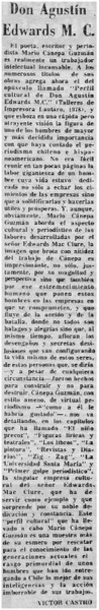 Don Agustín Edwards M. C. Don Agustín Edwards M. C.