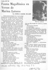 Fauna magallánica en versos de Marina Latorre Fauna magallánica en versos de Marina Latorre