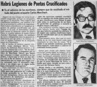 Habrá legiones de poetas crucificados. Habrá legiones de poetas crucificados.