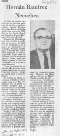 Hernán Ramírez Necochea. Hernán Ramírez Necochea.