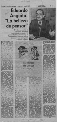 Eduardo Anguita, "La belleza de pensar" Eduardo Anguita, "La belleza de pensar"