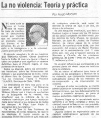 La no violencia: teoría y práctica La no violencia: teoría y práctica