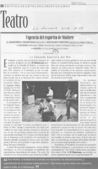 Vigencia del espíritu de Molière Vigencia del espíritu de Molière