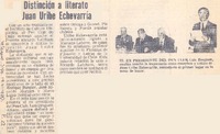 Distinción a literato Juan Uribe Echevarría. Distinción a literato Juan Uribe Echevarría.