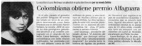 Colombiana obtiene premio Alfaguara. Colombiana obtiene premio Alfaguara.