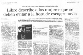 Libro describe a las mujeres que se deben evitar a la hora de escoger novia Libro describe a las mujeres que se deben evitar a la hora de escoger novia