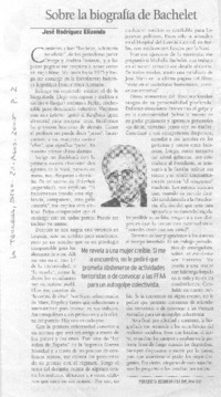 Sobre la biografía de Bachelet. Sobre la biografía de Bachelet.