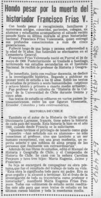 Hondo pesar por la muerte del historiador Francisco Farías V. Hondo pesar por la muerte del historiador Francisco Farías V.