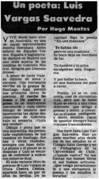 Un poeta: Luis Vargas Saavedra Un poeta: Luis Vargas Saavedra