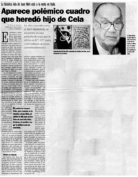 Aparece polémico cuadro que heredó hijo de Cela. Aparece polémico cuadro que heredó hijo de Cela.