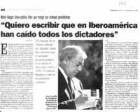 "Quiero escribir que en Iberoamérica han caído todos los dictadores". "Quiero escribir que en Iberoamérica han caído todos los dictadores".