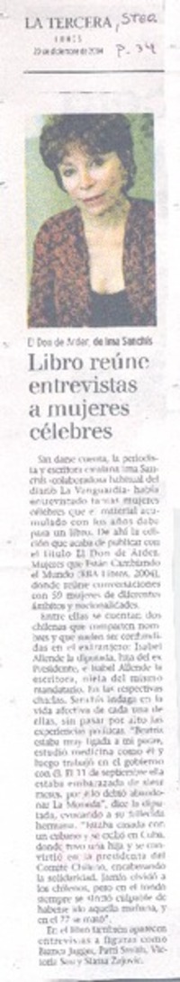 Libro reúne entrevistas a mujeres célebres Libro reúne entrevistas a mujeres célebres