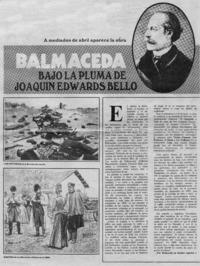 Balmaceda bajo la pluma de Joaquín Edwards Bello Balmaceda bajo la pluma de Joaquín Edwards Bello