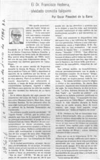 El Dr. Francisco Hederra, olvidado cronista talquino El Dr. Francisco Hederra, olvidado cronista talquino