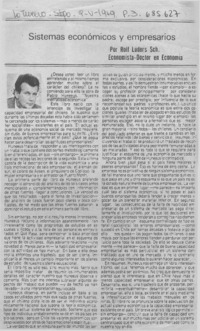 Sistemas económicos y empresarios Sistemas económicos y empresarios