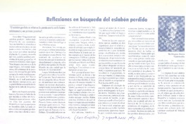 Reflexiones en búsqueda del eslabón perdido Reflexiones en búsqueda del eslabón perdido