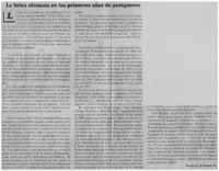 La lirica alemana en los primeros años de postguerra La lirica alemana en los primeros años de postguerra