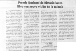 Premio Nacional de Historia lanzó libro con nueva visión de la colonia Premio Nacional de Historia lanzó libro con nueva visión de la colonia