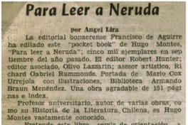 Para leer a Neruda Para leer a Neruda