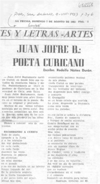 Juan Jofré B.: poeta curicano Juan Jofré B.: poeta curicano
