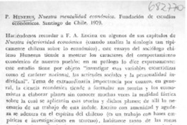 Nuestra mentalidad económica. Nuestra mentalidad económica.