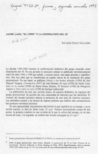 Jaime Laso, "El cepo" y la generación del 50 Jaime Laso, "El cepo" y la generación del 50