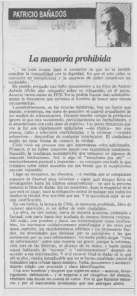 La memoria prohibida La memoria prohibida