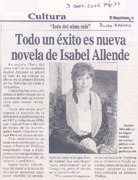 Todo un éxito es nueva novela de Isabel Allende Todo un éxito es nueva novela de Isabel Allende