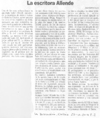 La escritora Allende La escritora Allende