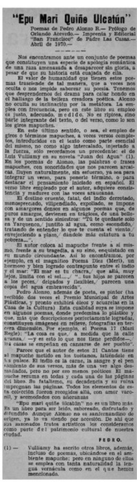 Epu Mari Quiñe Ulcatún" Epu Mari Quiñe Ulcatún"