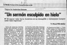 "Un sermón esculpido en hielo" "Un sermón esculpido en hielo"