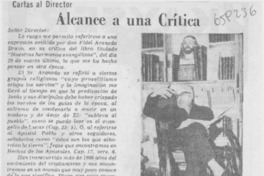 Alcance a una crítica Alcance a una crítica