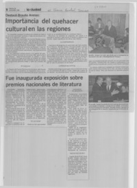 Importancia del quehacer cultural en las regiones Importancia del quehacer cultural en las regiones