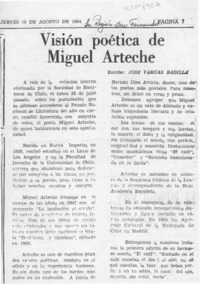 Visión poética de Miguel Arteche Visión poética de Miguel Arteche