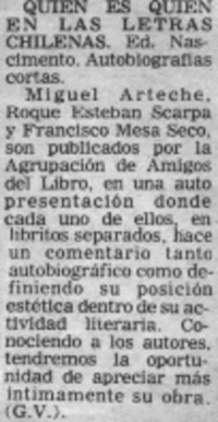 Quién es quién en las letras chilenas Quién es quién en las letras chilenas