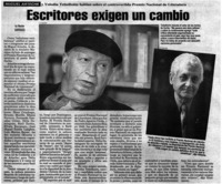 Escritores exigen un cambio. Escritores exigen un cambio.