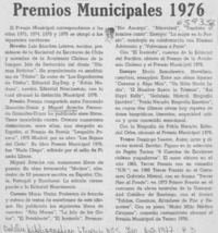 Premios Municipales 1976. Premios Municipales 1976.