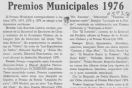Premios Municipales 1976. Premios Municipales 1976.