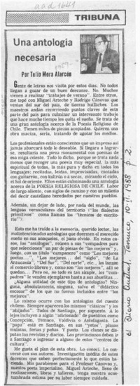 Una antología necesaria Una antología necesaria