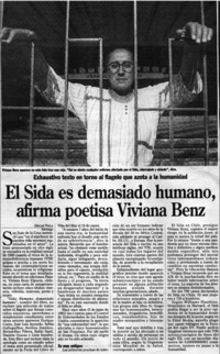 El Sida es demasiado humano, afirma poetisa Viviana Benz El Sida es demasiado humano, afirma poetisa Viviana Benz
