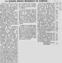 La señora María Menéndez de Campos La señora María Menéndez de Campos