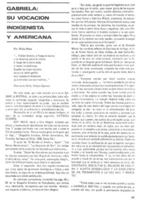 Gabriela su vocación indigenista y americana Gabriela su vocación indigenista y americana