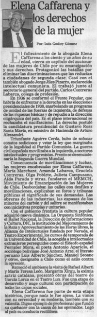 Elena Caffarena y los derechos de la mujer Elena Caffarena y los derechos de la mujer