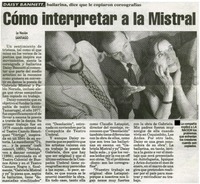 Daisy Bannett, bailarina, dice que le copiaron coreografías, "Cómo interpretar a la Mistral". Daisy Bannett, bailarina, dice que le copiaron coreografías, "Cómo interpretar a la Mistral".