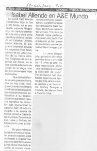 Isabel Allende en A&E Mundo Isabel Allende en A&E Mundo